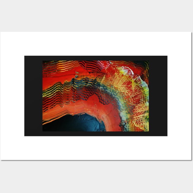 Red gold black abstract paintng Wall Art by artsale